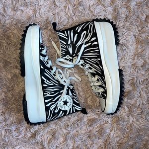 Zebra print platform converse